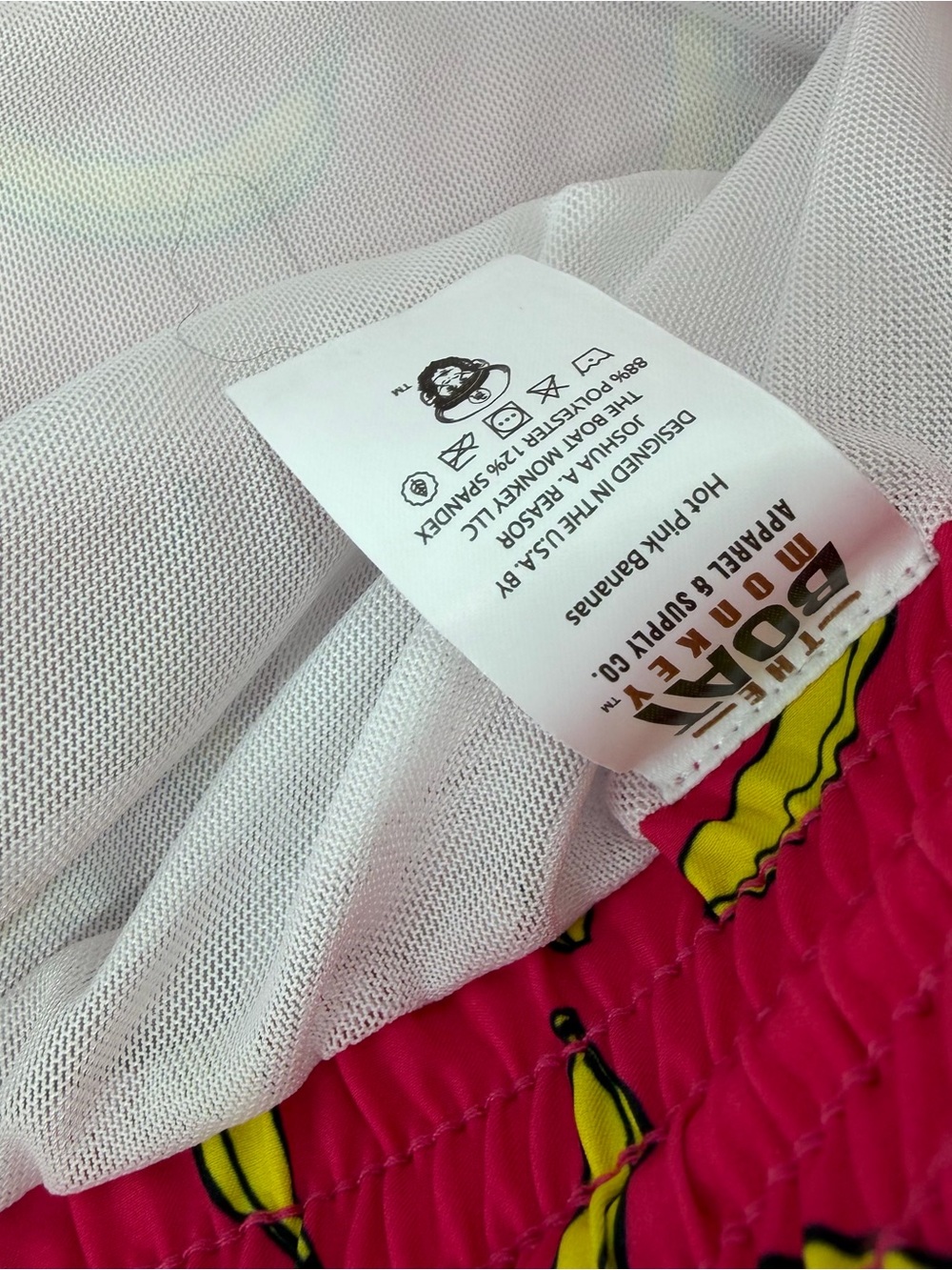 The Boat Monkey Men's Swim Trunks L Pink Bananas - Picture 5 of 8